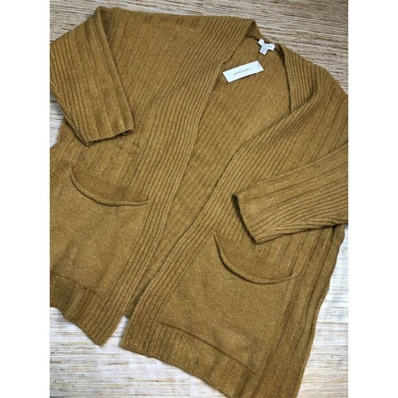 Y-50~ Topshop Womens Cardigan Sweater Open Front Pockets CAMEL Size 12 nwot - Picture 1 of 1